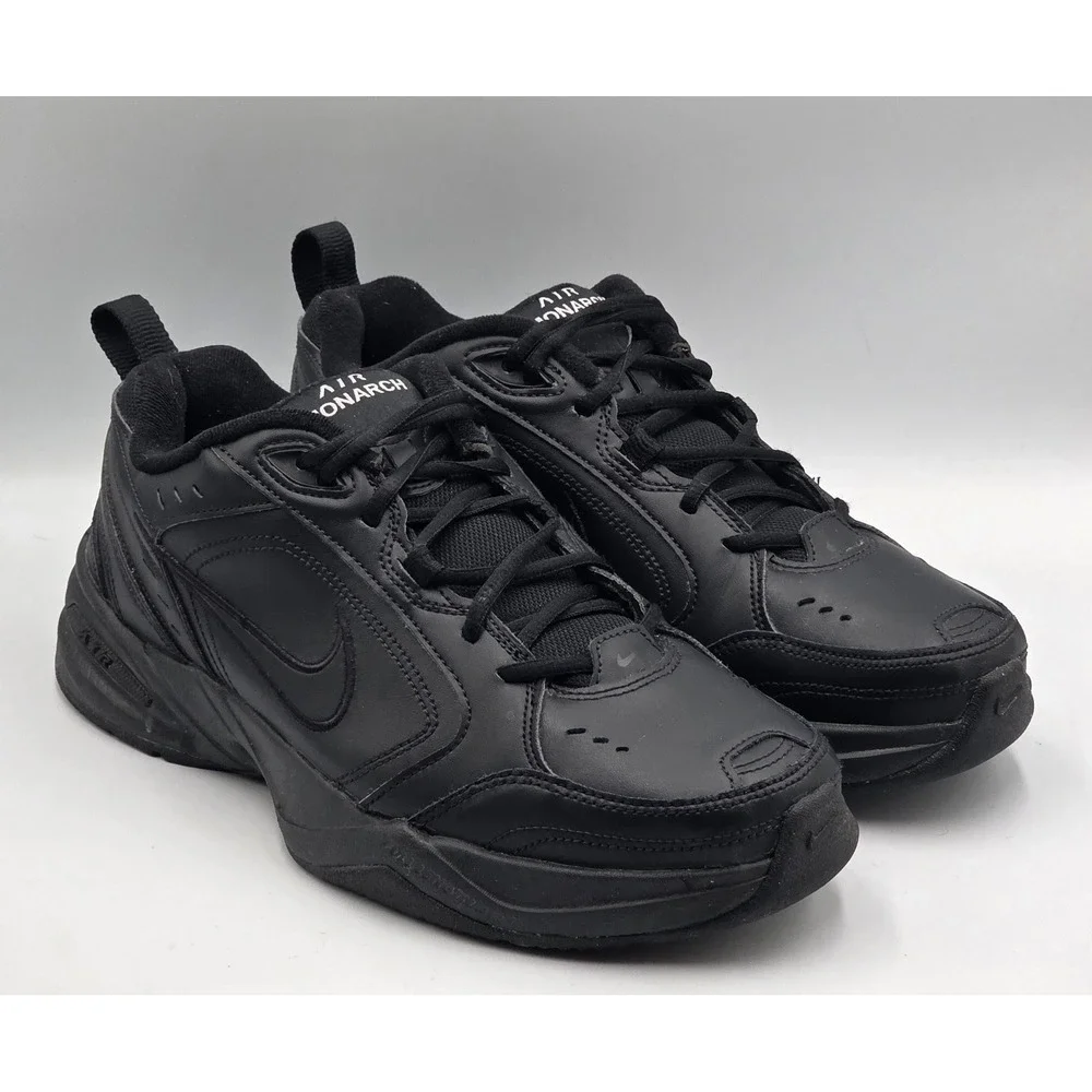 Nike Air Monarch IV 415445-001 Mens 10.5 Black Leather Training Walking Shoes